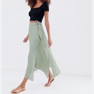 & Other Stories floral wrap skirt